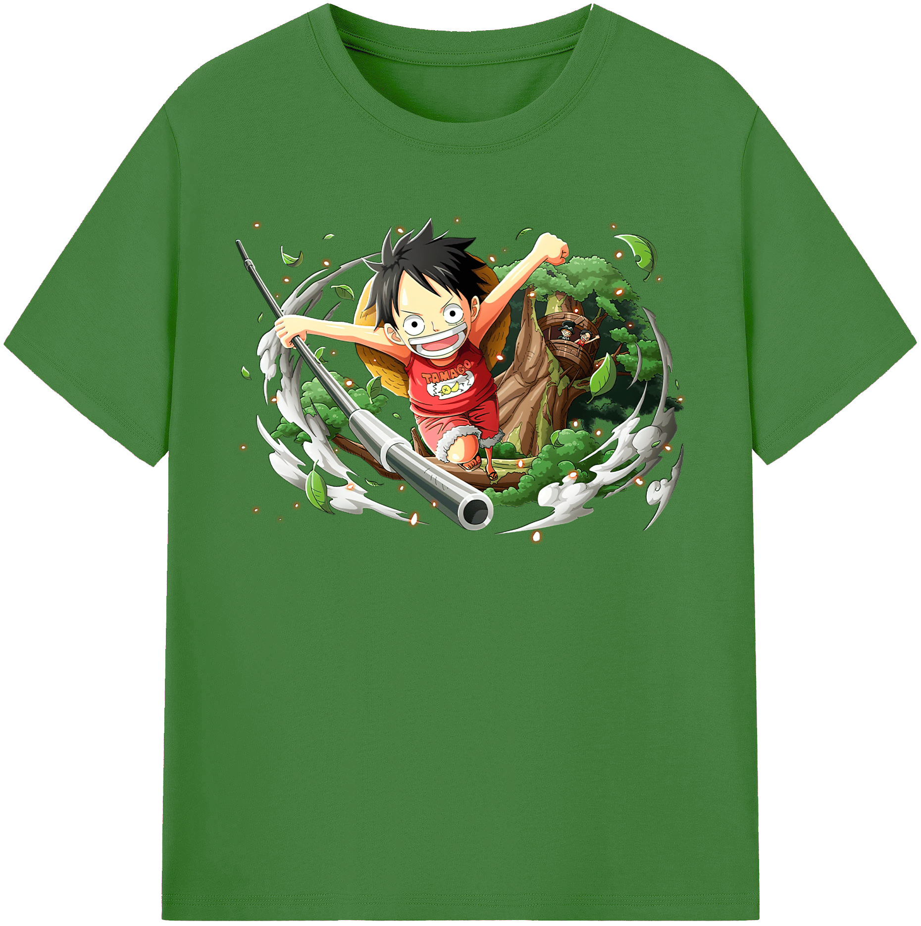 ワンピース モンキー・D・ルフィ ONE PIECE Monkey D. Luffy レディースカジュアルプリントTシャツ（綿100％）